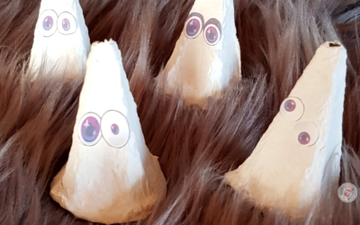 Geister aus Eierkarton (DIY Halloween)