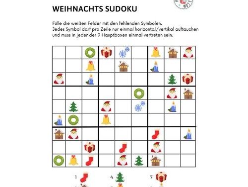 Rätsel “Sudoku mit Weihnachtsmotiven” DOWNLOAD