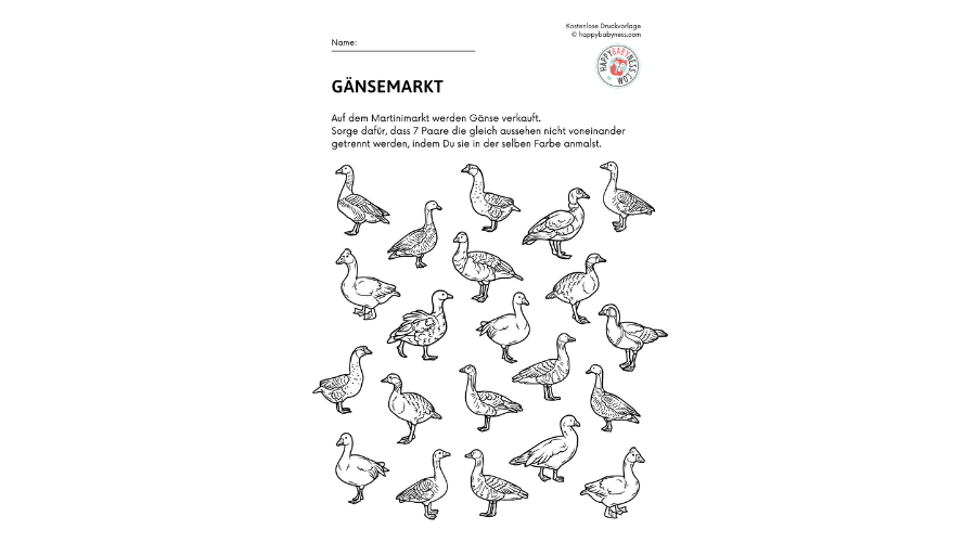 Übung "Gänsemarkt" Paare Finden DOWNLOAD