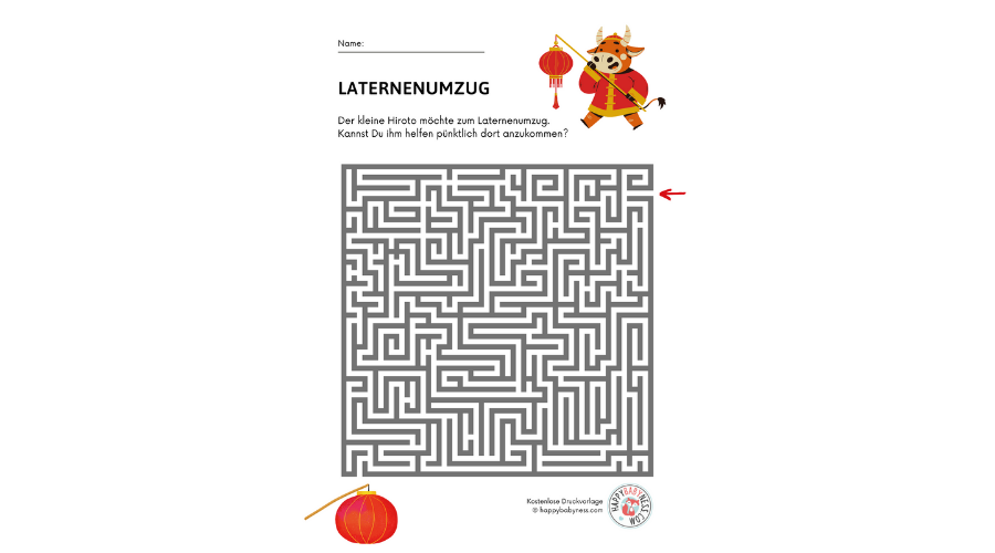 Übung "Laternenumzug" Labyrinth DOWNLOAD